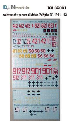 1:35 Decal for Wehrmacht Panzer division markings, 1941-1942