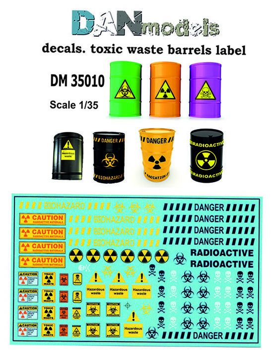 1:35 Decals. toxic waste barrels label