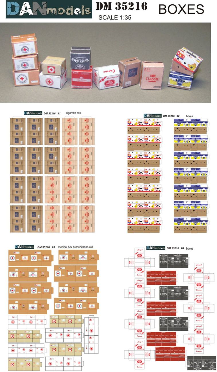 1:35 MATERIAL FOR DIORAMAS. BOXES FOR DIORAMAS, CARDBOARD