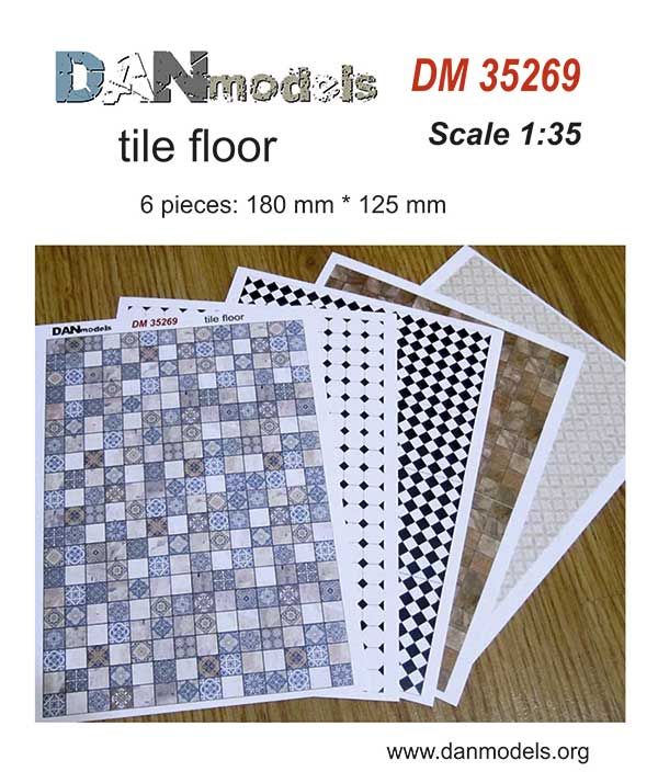 1:35 Material for dioramas. tiled floor ( cardboard printing )