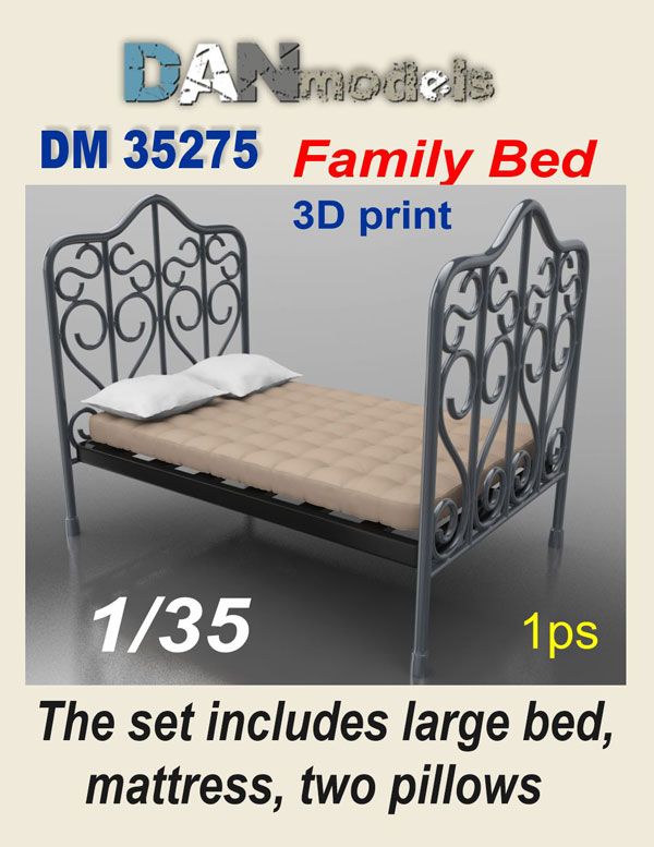 1:35 Family Bed, Mattress And Two Pillows