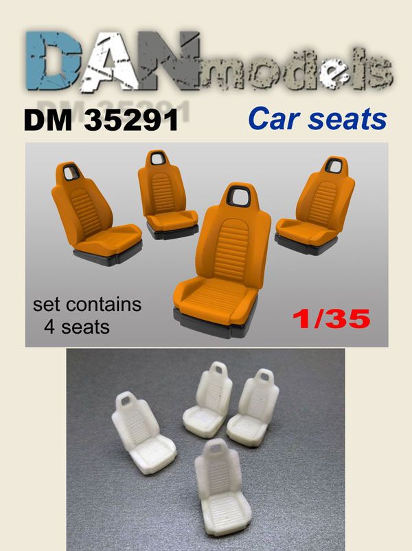 1:35 Material for dioramas. Car seats. Set of 4 Resin. 3D printing