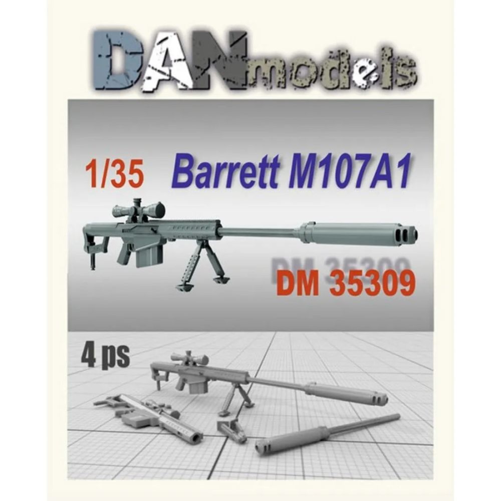 1:35 - Sniper rifle Barrett M107A1. set 4 pcs. 3D printing