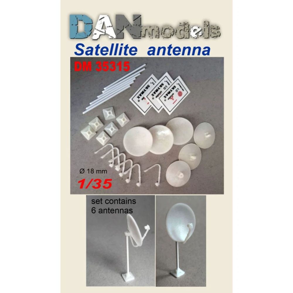 1:35 Material for dioramas Satellite dish round. Set 6 pieces