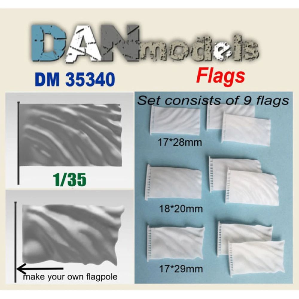 1:35 Flag 9 Pcs 17/28 Mm 18/20 Mm 17/29 Mm 3d Print Resin Kit