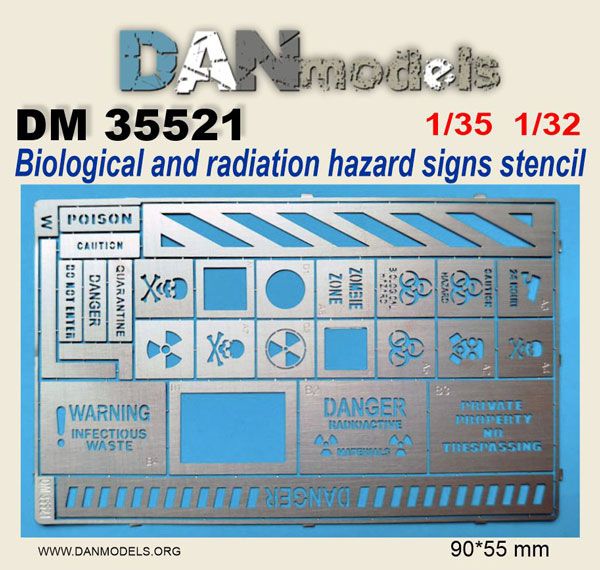 1:35 Biological and radiation hazard signs stencil