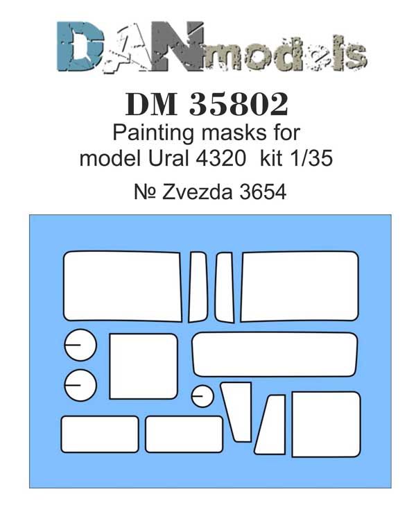 1:35 Painting masks for model Ural ( Zvezda 3654 )