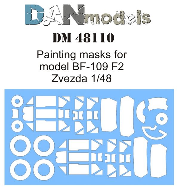1:48 Painting masks for model BF-109 F2 Zvezda 