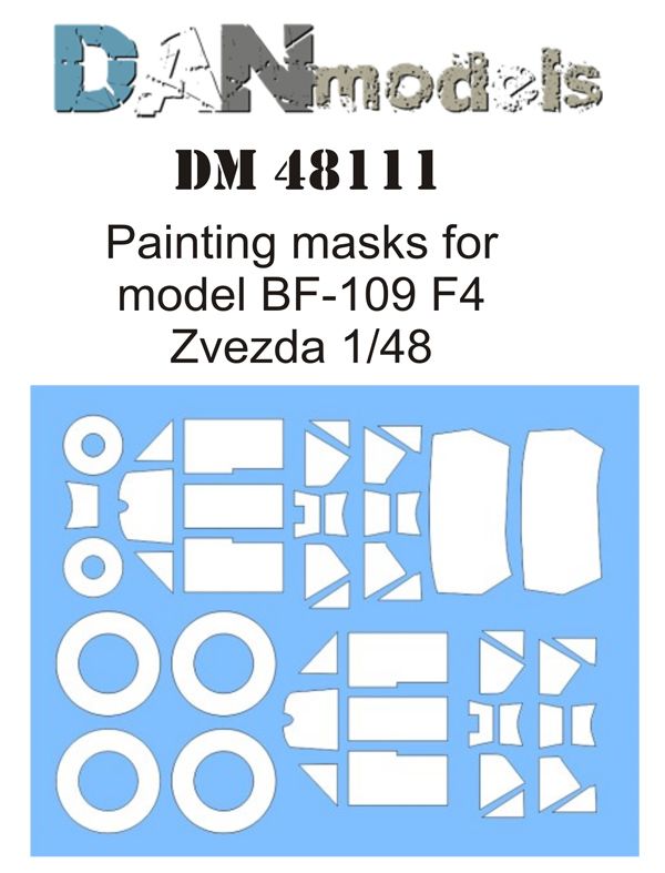1:48 Painting masks for model BF-109 F4 Zvezda