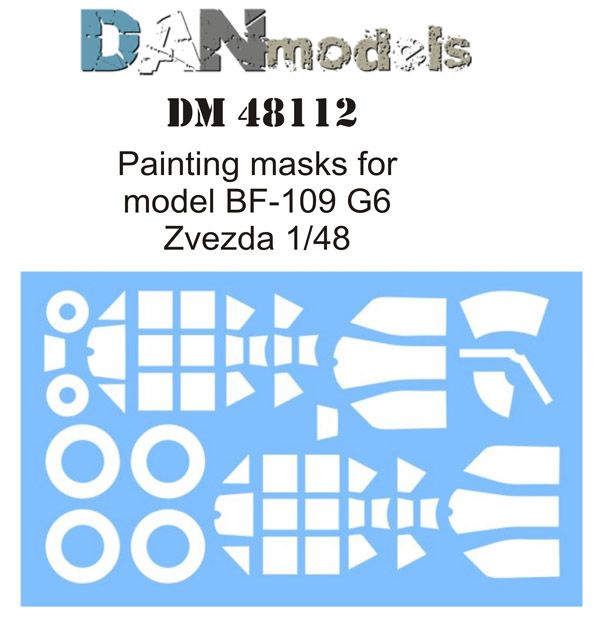 1:48 Painting masks for model BF-109 G6 Zvezda