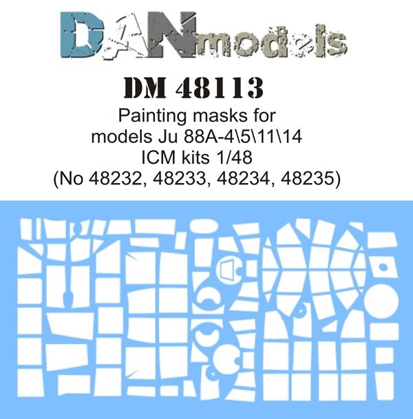 1:48 Painting masks for model Ju 88A-4\5\11\14 ( ICM 48232, 48233, 48234, 48235 )