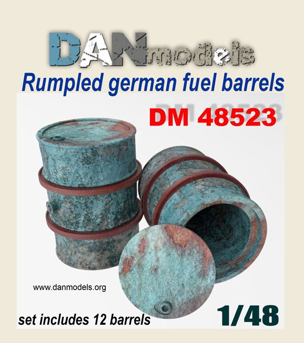 1:48 Rumpled german fuel barrels