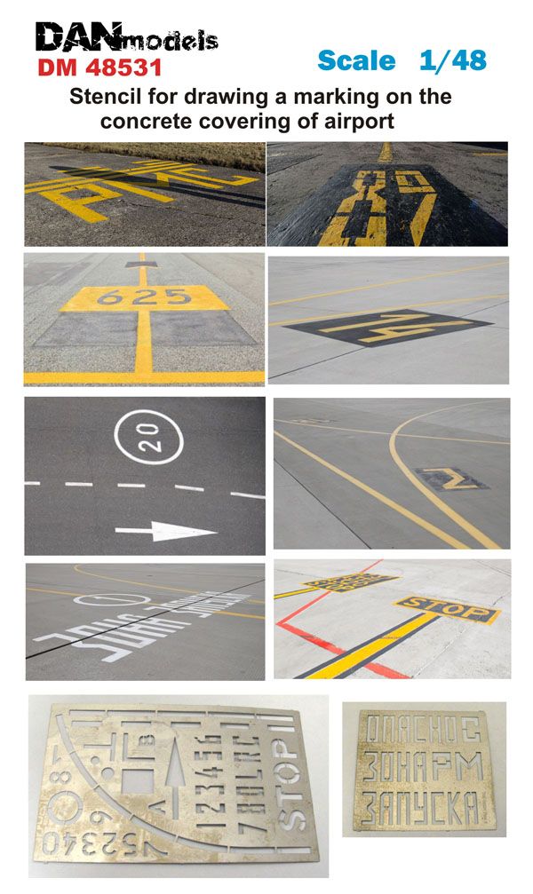 1:48 Stencil for drawing a marking on the concrete covering of airport