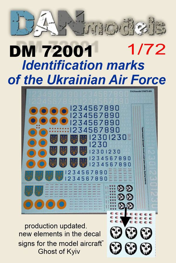 1:72 Decal for Ukrainian Air Force with signs Ghost of Kyiv