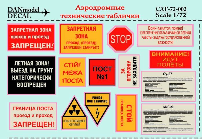 1:72 Aerodrome technical signs