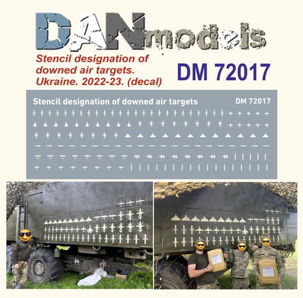 1:72 Stensil designation of downed air targets. Ukraine. 2022-23. decal
