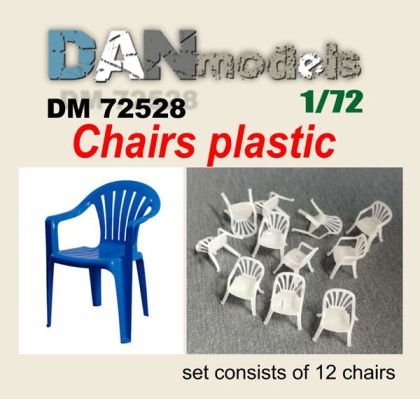 1:72 Chairs plastic. Set of 12 pcs. resin. 3D printing