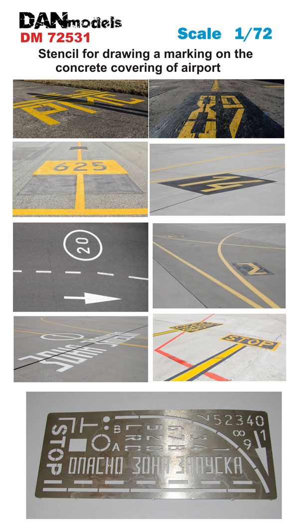 1:72 Stencil for drawing a marking on the concrete covering of airport