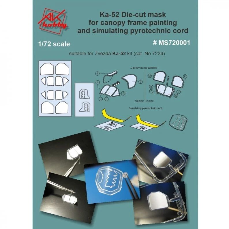1:72 Ka52 Canopy and Detonation cord masking set (Zvezda)