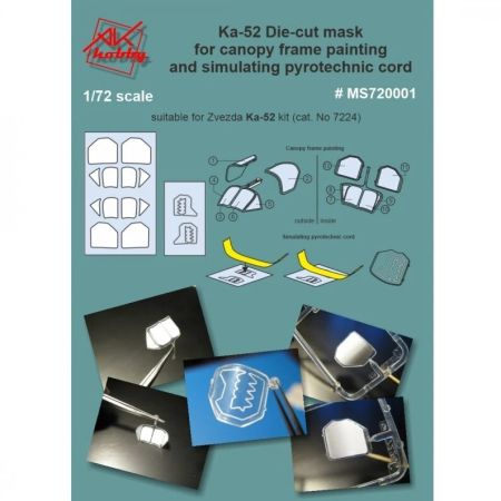 1:72 Ka52 Canopy and Detonation cord masking set (Zvezda)