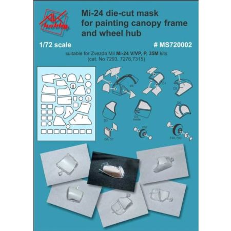 1:72 Mi24V/VP/P and Mi35M Hind Canopy and wheelhub masking set (Zvezda)