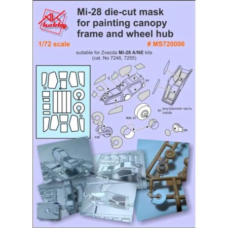 1:72 Mi28NE Hokum Canopy and wheelhub masking set (Zvezda)