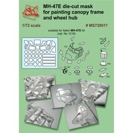 1:72 MH47E Chinook Canopy, cabin window and wheel hub masking set (Italeri)
