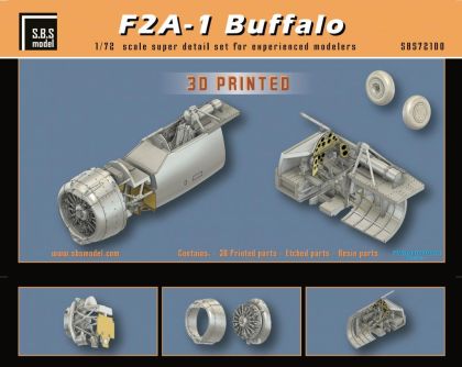 1:72 F2A-1 Buffalo - Superdetail Set (for Hasegawa & Hobby 2000 Kits / Resin + 3D-Printed + PE Parts)