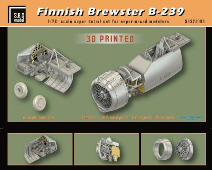 1:72 Finnish Brewster B-239 - Superdetail Set (for Hasegawa & Hobby 2000 Kits / Resin + 3D-Printed + PE Parts)