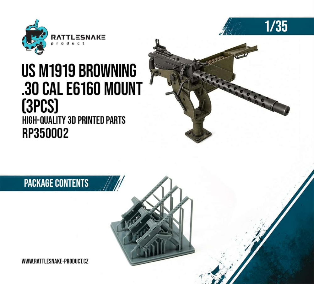 1:35 US M1919 browning .30 Cal E6160 mount 3pcs