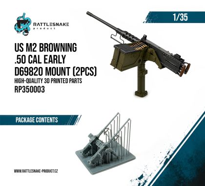 1:35 US M2 Browning .50 Cal Early D69820 Mounts 2pcs
