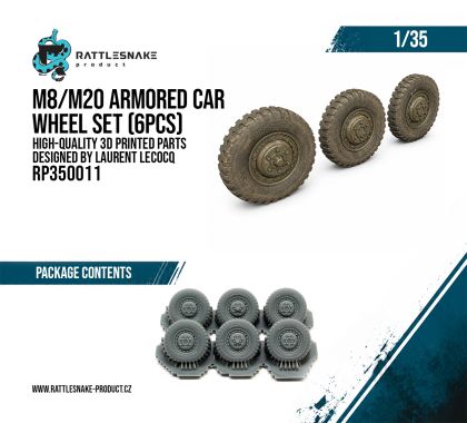 1:35 M8/M20 Armored Car Wheels set 6pcs