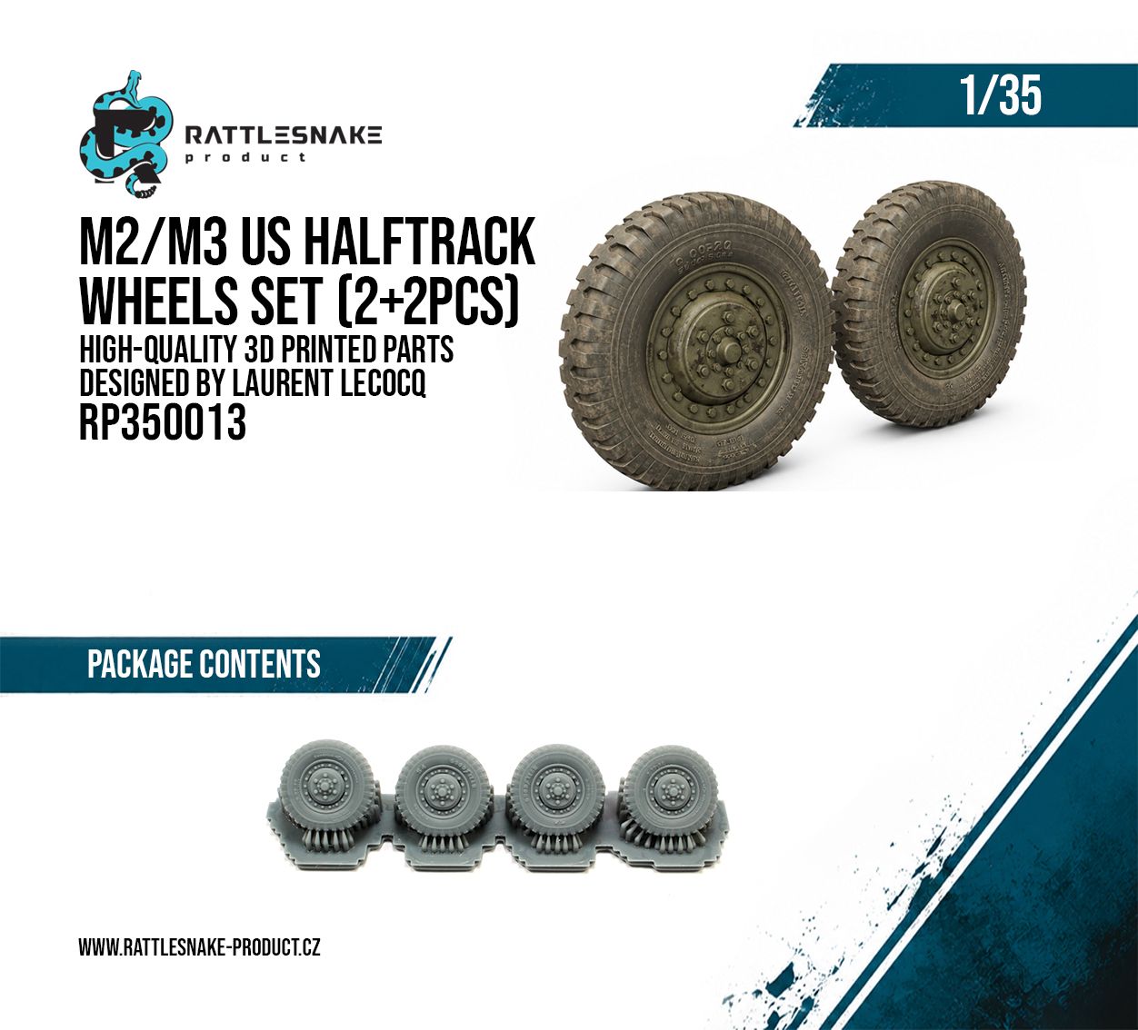 1:35 M2/M3 US Halftrack wheels set 2+2 pcs