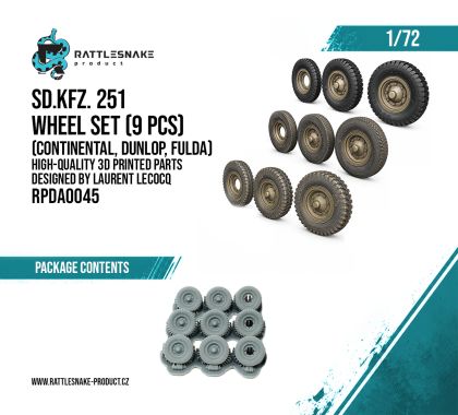 1:72 Sd.Kfz. 251 Wheel Set – Continental, Dunlop, Fulda