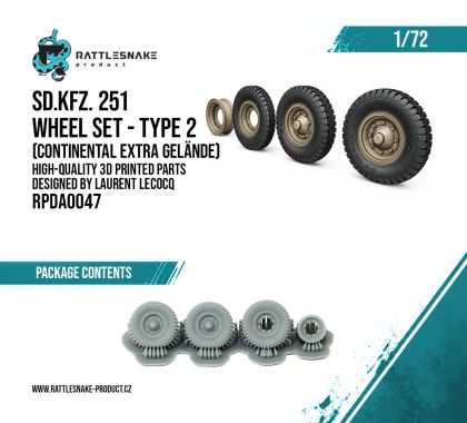 1:72 Sd.Kfz. 251 Wheel Set Type 2 – Continental Extra Gelände