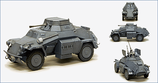 1:48 SdKfz 222. Leichter Panzerspahwagen (4X4) 1st Company, 4th Kradschutzen Bttn., 24th Panzer Div., Russia August 1942