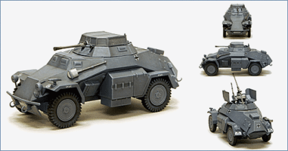 1:48 SdKfz 222. Leichter Panzerspahwagen (4X4) 1st Company, 4th Kradschutzen Bttn., 24th Panzer Div., Russia August 1942