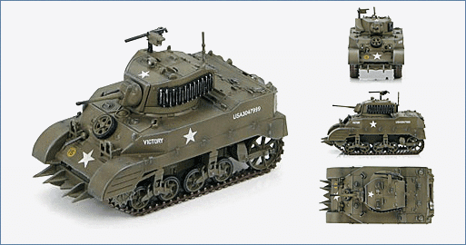 1:72 M5A1 US Light Tank E Tank Company, 83rd Recon Battalion , 3rd Armored Division 