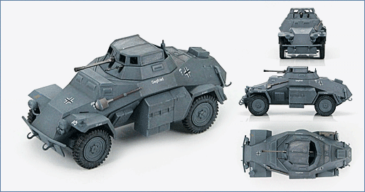 1:48 SdKfz 222. Leichter Panzerspahwagen (4X4) 1st Company, 3rd Recon. Battalion, 5th Light Division, North Africa, March 1941