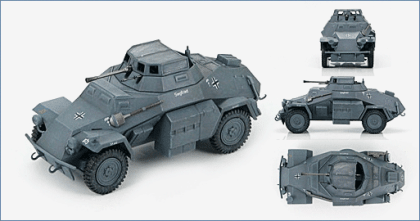 1:48 SdKfz 222. Leichter Panzerspahwagen (4X4) 1st Company, 3rd Recon. Battalion, 5th Light Division, North Africa, March 1941
