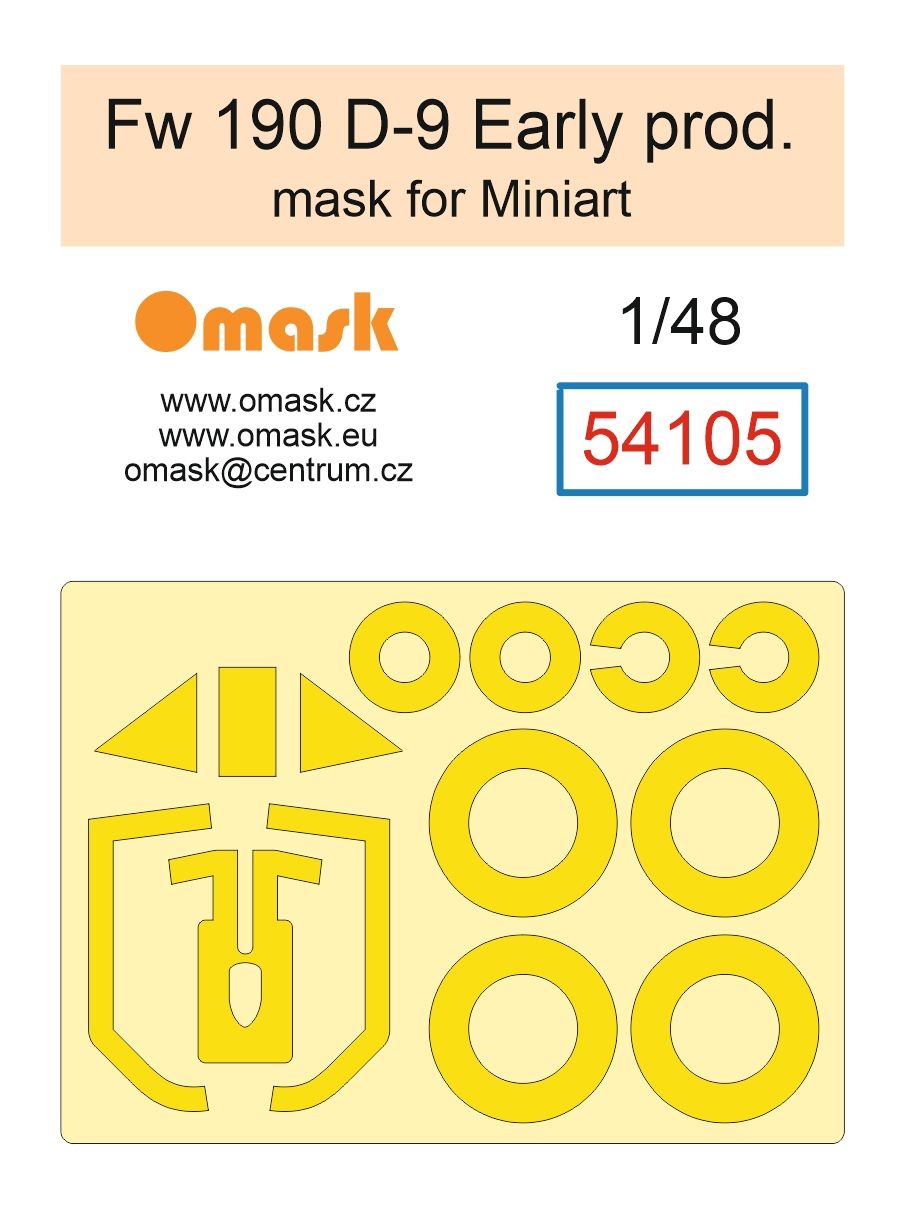 1:48 Fw 190 D-9 Early Production mask (for Miniart)