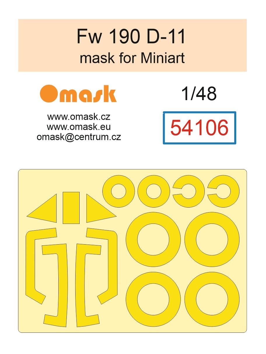 1:48 Fw 190 D-11 mask (for Miniart)