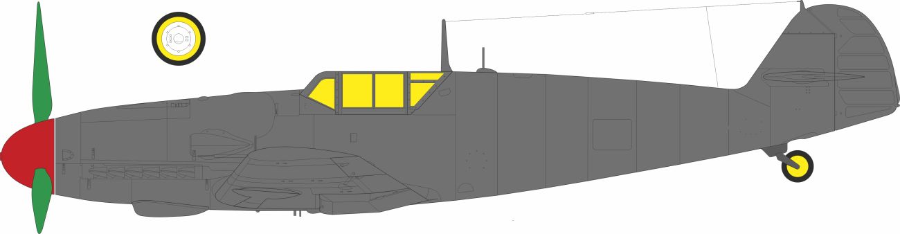 1:48 Bf-109 G-6 Late Framed Canopy - Mask Set for Tamiya