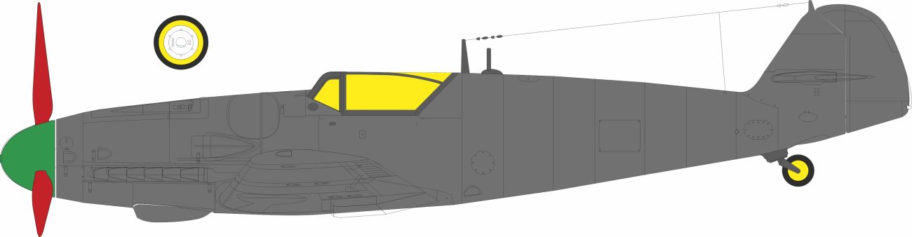 1:48 Bf-109 G-6 Late Erla Canopy - TFace Mask Set for Tamiya