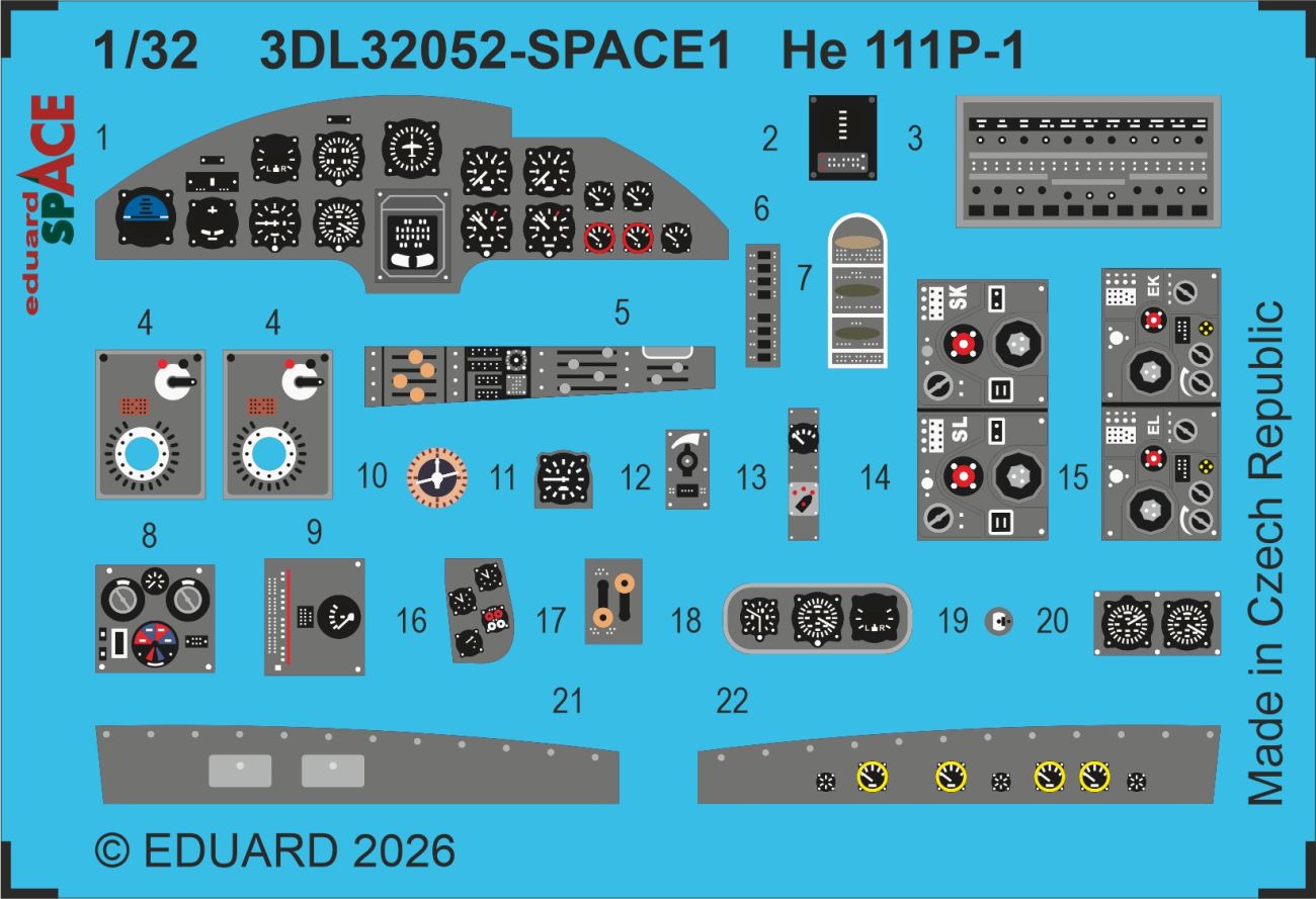 1:32 He-111 P-1 - Space Set (for Revell Kits) Měřítko: 1:32