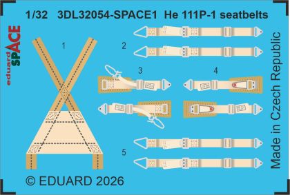 1:32 He-111 P-1 - Seatbelts Space Set (for Revell Kits)