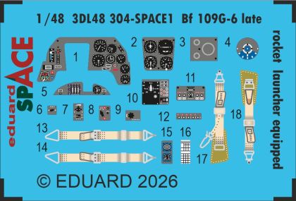 1:48 Bf-109 G-6 Late (Rocket Launcher Equipped) - Space Set (for Tamiya Kits)