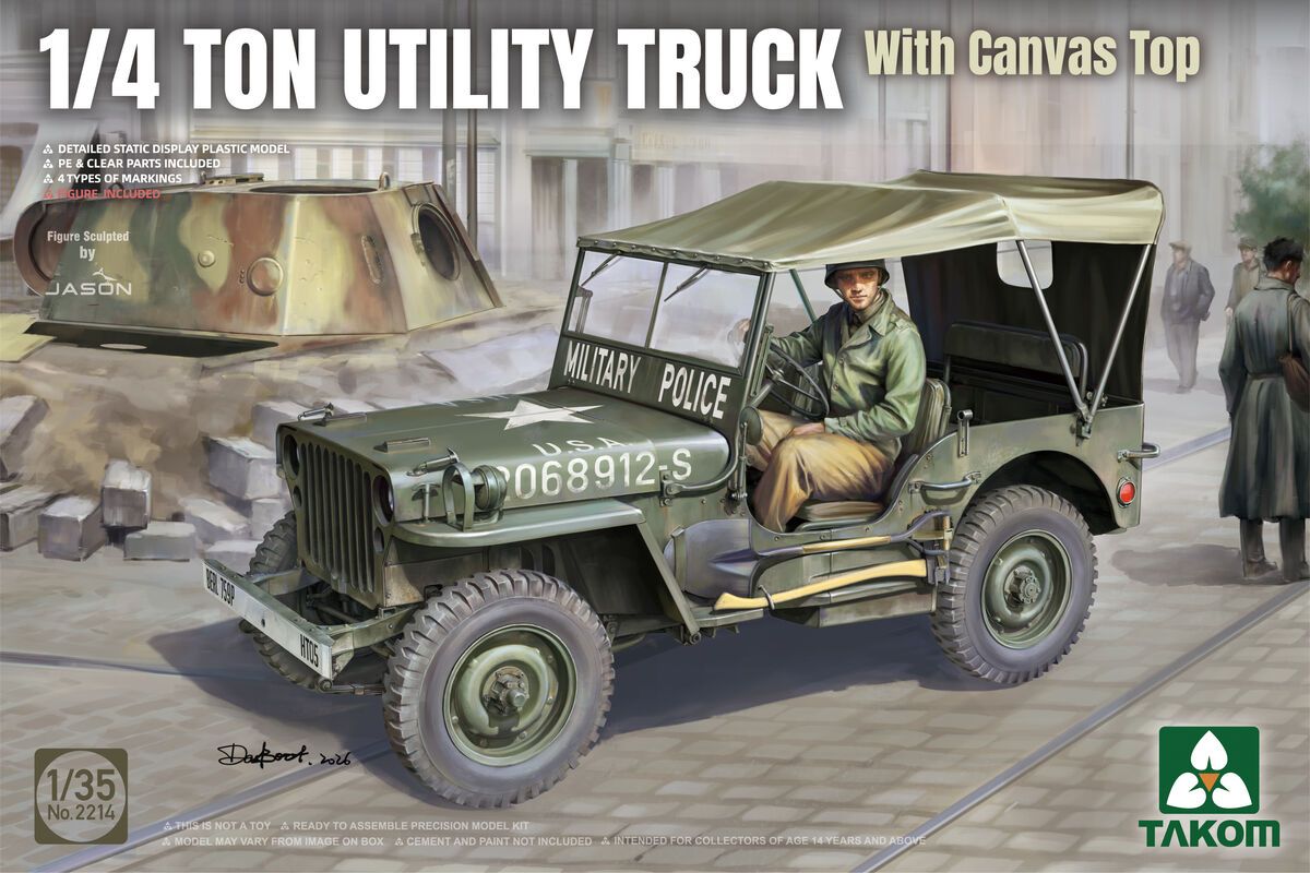1:35 US 1/4 Ton Utility Truck with Canvas Top