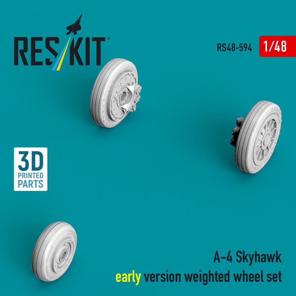 1:48 A-4 Skyhawk early version - weighted wheel set (3D Printed)
