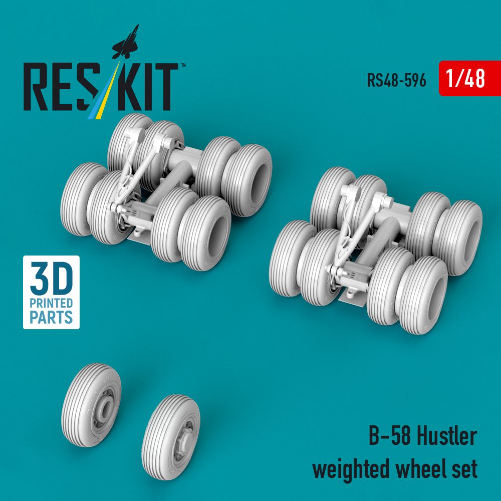 1:48 B-58 Hustler - weighted wheel set (3D Printed)